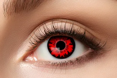 Produktbild von Kontaktlinsen Zoelibat Eyecatcher Volturi 12 Monatslinsen Rot Schwarz ohne Sehstärke Vampir