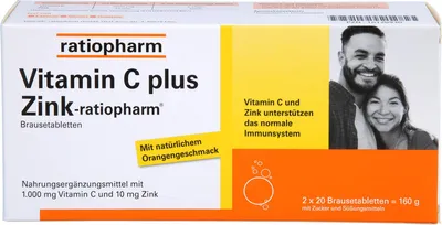 Produktbild von Vitamin C plus Zink-ratiopharm Brausetabletten, 40 St. Tabletten