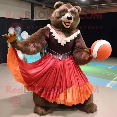Produktbild von Rustikaler REDBROKOLY Faultier-Bär Maskottchen Kostüm charakter gekleidet in ein Ballkleid und Umhänge