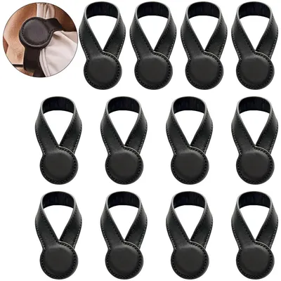 Produktbild von 12er Set magnetische Leder Clips, multifunktionale Magnet Halter Organizer, starke Magnete, platzsparend Aufbewahrung für Haushalt, Küche & Reise Zubehör