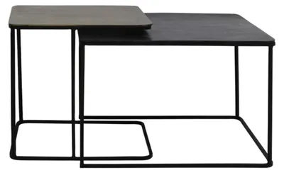 Produktbild von Light & Living Viereckiger Beistelltisch Lebu - Antik Kupfer/Antik Bronze - 46x46x45 + 62x62x41 cm