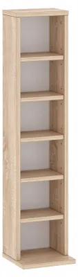 Zdjęcie produktu dla Regał na płyty CD/DVD 92cm regulowane półki sonoma