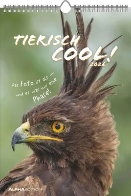 Produktbild von Alpha Edition - Tierisch cool! Kalender 2026 - Wandkalender 23,7×34 cm mit lustigen Tiermotiven & Sprüchen, humorvoller Bildkalender mit Platz für Notizen, perfektes Geschenk für Tier- & Humorfreunde