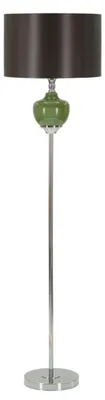 Immagine prodotto di Piantana Eva One Moderna - Base in vetro verde e paralume in velluto nero - 160cm, stile sofisticato ed elegante