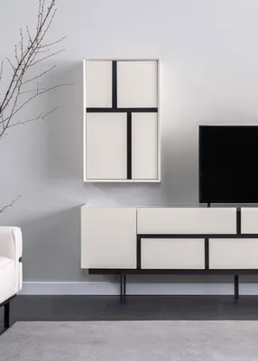 Immagine prodotto di Elegante set da soggiorno composto da mobile TV e pensile a 2 pezzi.