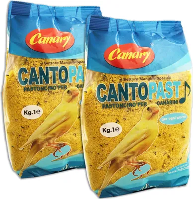 Produktbild von Canary Cantopast 1 Packung à 2kg - Weiches gelbes Futter - Futter für Kanarienvögel - Futter für körnige Vögel. 1 Packung mit 2 kg, 2 kg