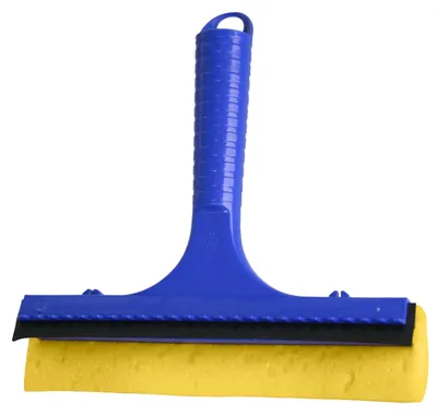 Produktbild von Novaliv Scheibenabzieher Auto 20 cm Blau Kunststoff mit Abziehlippe und Gummischwamm Auto Abzieher Autoscheibe Scheibenputzer Wischschwamm
