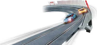 Image de Scalextric, virage relevé, couleur argent. Pour enfants, couleur argent, taille unique
