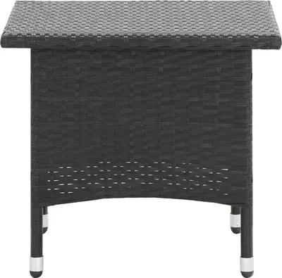 Zdjęcie produktu dla vidaXL Stolik boczny czarny 50x50x47 cm z polirattanu