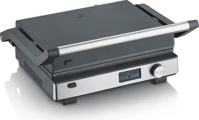 Produktbild von Severin SEVINI FLEX, 3-in-1 Gerät, Kontaktgrill und Waffeleisen, Keramikbeschichtung, Platten spülmaschinengeeignet, 2000W, schwarz/Edelstahl, KG 2380