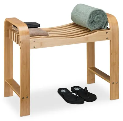 Image de Tabouret de salle de bain - Bambou - Naturel - 54 x 65 x 33 cm