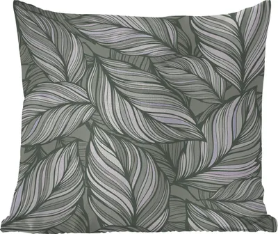 Produktbild von MuchoWow® Outdoor Kissen - Blumen - Illustration - Schwarz - Weiß - 50x50 cm - Wetterfest - Lounge Kissen - Komfortabel - Kissen mit Bild