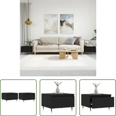 Produktbild von The Living Store Couchtische 2 Stk. Schwarz 50x46x35 cm Holzwerkstoff
