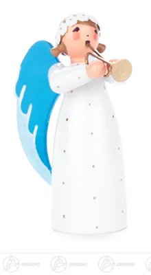 Produktbild von Engel mit Trompete stehend  Höhe ca 7 cm NEU