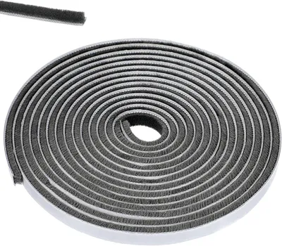 Produktbild von Zugluftstopper 10 m Bürsten-Dichtungsstreifen, Zugluftstopper für Türen und Fenster, selbstklebender Dichtungsstreifen, 10 m (L) x 9 mm (B) x 5 mm (T)