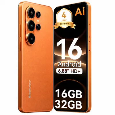 Productafbeelding van Blackview Wave 10C smartphone, zonder abonnement, Android 16, 6,88 inch, 120Hz, 1080p, Dual SIM, gezichtsherkenning, 5000 mAh, Gemini AI, DokeOS 5.0, 1080p, 4G