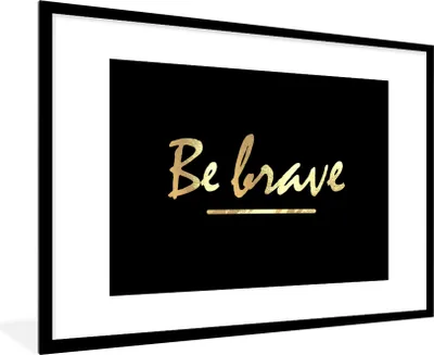 Produktbild von MuchoWow® Gerahmtes Poster Zitate - Gold - Schwarz 90x60 cm - Poster mit Schwarzem Bilderrahmen Wandposter Rahmen Foto Bilder - Wanddekoration - Fotos