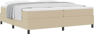 Productafbeelding van Boxspringbed Lichtgrijs en wit. 200 x 200 cm Katoen Stof