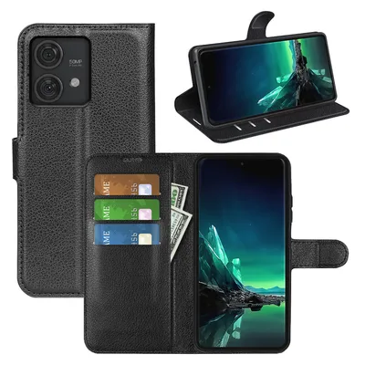 Obrázok produktu pre Puzdro na smartfón Motorola Edge 40 Neo – čierne puzdro z umelej kože, obal typu Book