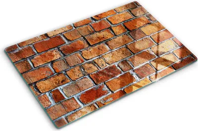 Produktbild von Tulup Glas Herdabdeckplatte - 80x52 cm - Glaskeramikkochfeld-Abdeckung Spritzschutz Glasabdeckplatte - Einteilig - Sonstige - Backsteinmauer - Braun