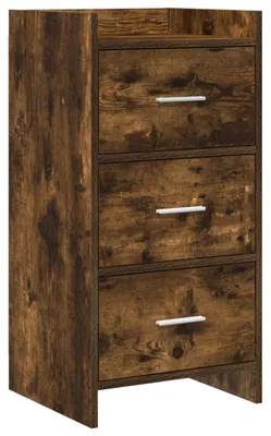 Immagine prodotto di Mobile bar in legno effetto noce affumicato, dimensioni 40 x 36 x 80 cm, realizzato in legno ingegnerizzato