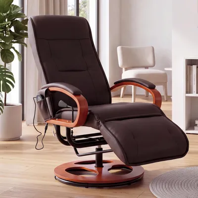 Produktbild von Relaxliege ARLES II, Relaxsessel MIT Massage, Massagesessel Kunstleder, coffee