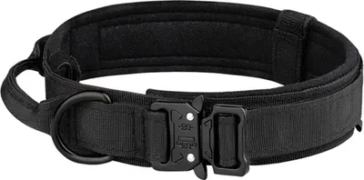 Produktbild von Hundegeschirr Set für große Hunde, verstellbar, gepolsterter Griff, Leine, robust, schwarz, L
