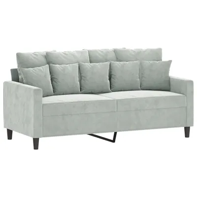 Image de Canapé à 2 places Gris clair 140 cm Velours