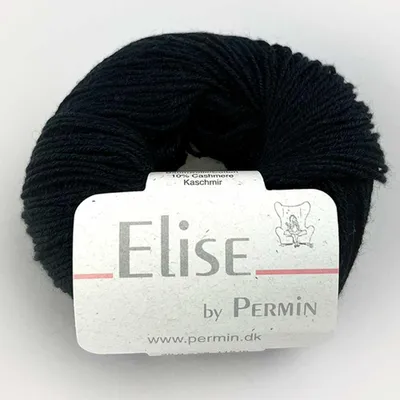 Zdjęcie produktu dla Elise by Permin – Luksusowa przędza bawełniano-kaszmirowa (25 g/115 m) (15 czarnych)