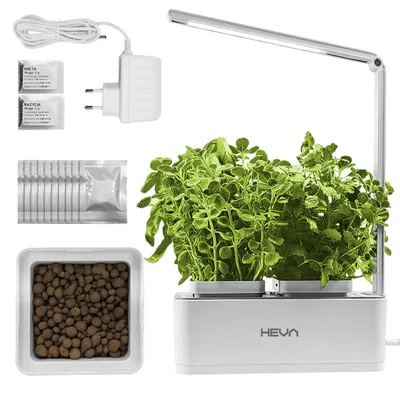 Produktbild von HEVA LIF Hydrokultur Pflanzsystem LED 2 Pflanzen Timer Weiß