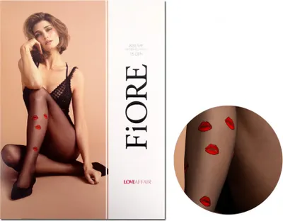 Produktbild von Strumpfhose 15 den Kiss Me Fiore Schwarz 5