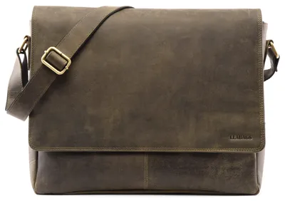 Produktbild von LEABAGS Leder Umhängetasche Herren & Damen I Messenger Bag mit Schultergurt I Echtleder Laptoptasche - Akzeptabel