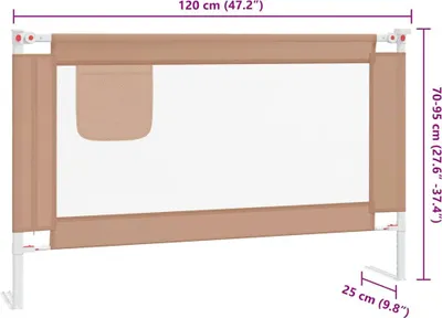 Produktbild von vidaXL Kleinkind-Bettschutzgitter Taupe 120x25 cm Stoff