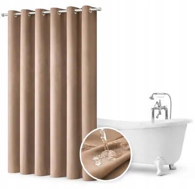 Produktbild von Wasserdichter Duschvorhang 150 x 220 cm mit Ösen, beige