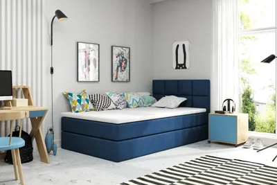 Produktbild von VELAR Boxspringbett mit bettkasten "OLAF", 120 cm, BLAU