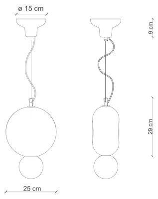 Immagine prodotto di BUMBUM C2751, Lampada a Sospensione in Vetroceramica, Ferroluce