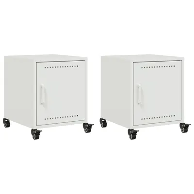 Immagine prodotto di Comodini 2 pz Bianchi 36x39x43,5 cm in Acciaio
