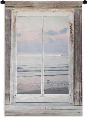 Produktbild von MuchoWow® Wandteppich Wandbehang Durchblick - Strand - Vogel 60x90 cm Tapisserie Dekoration Wandtuch - Foto-Teppich - Abwaschbar