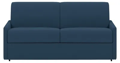 Produktbild von Schlafsofa 4-Sitzer - Liegefläche: 160 cm - Matratzenhöhe: 22 cm mit Memory Schaum - Stoff - Dunkelblau - CALIFE