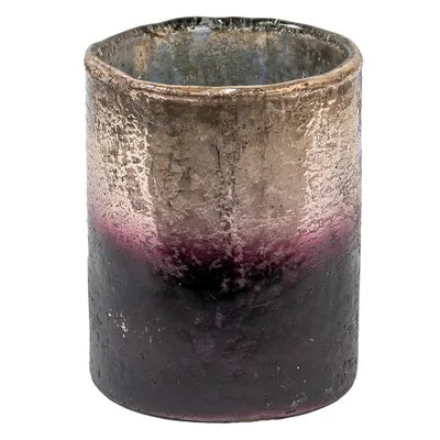 Zdjęcie produktu dla Clayre & Eef Pojemnik na podgrzewacze Ø 9x11 cm Brązowe szkło w kolorze złotym