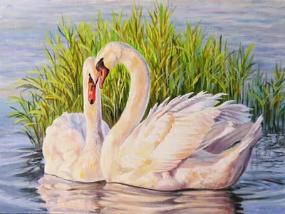 Produktbild von Diamantmosaik: Schwan Im Rohrgras, 30X40 Cm