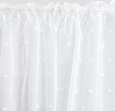 Produktbild von HOMLA BELMONTE Vorhang mit dekorativen Pompons weiß 140x250 cm