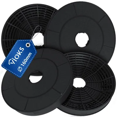 Produktbild von Omgoods – Set mit 4 Aktivkohlefilter – Rundfilter für Dunstabzugshaube