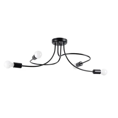 Image de Lustre LEVAR 4 noir 4xE27 15W acier 32x47x75cm Sollux Lighting