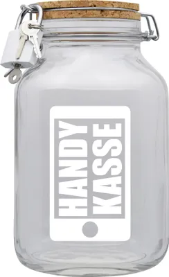 Produktbild von Spardose Geld Geschenk Ideen Handy Kasse Transparent Größe XXL 3 Liter
