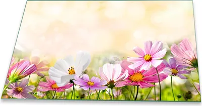 Produktbild von Herdabdeckplatte Abdeckung Glaskeramikfeld Abdeckplatte 1-Teilig 80x52 Blumen Schutz