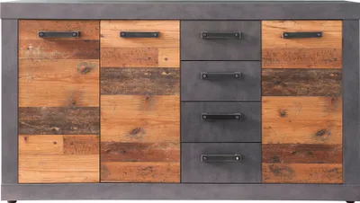 Produktbild von trendteam Wohnen Kommode Indy Graphit Grau Matera NB/Old Wood NB 151 x 86 x 37 cm