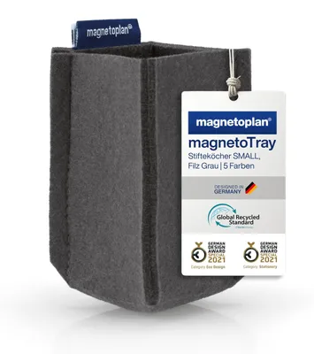 Produktbild von magnetoplan magnetoTray Small, Filz Grau | Magnetischer Stiftehalter