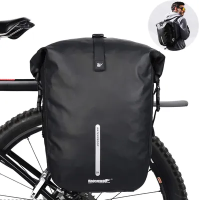 Productafbeelding van Bagagedragertas fiets 20 liter - Rolsluiting - Met regenhoes