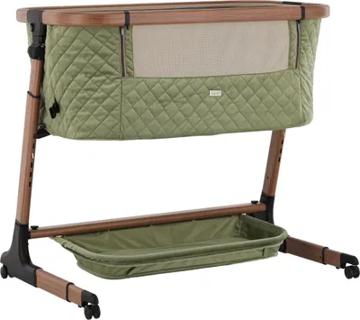 Produktbild von Qute Q-Wiggle Electric Co-Sleeper Electric Green - Walnut | Qute